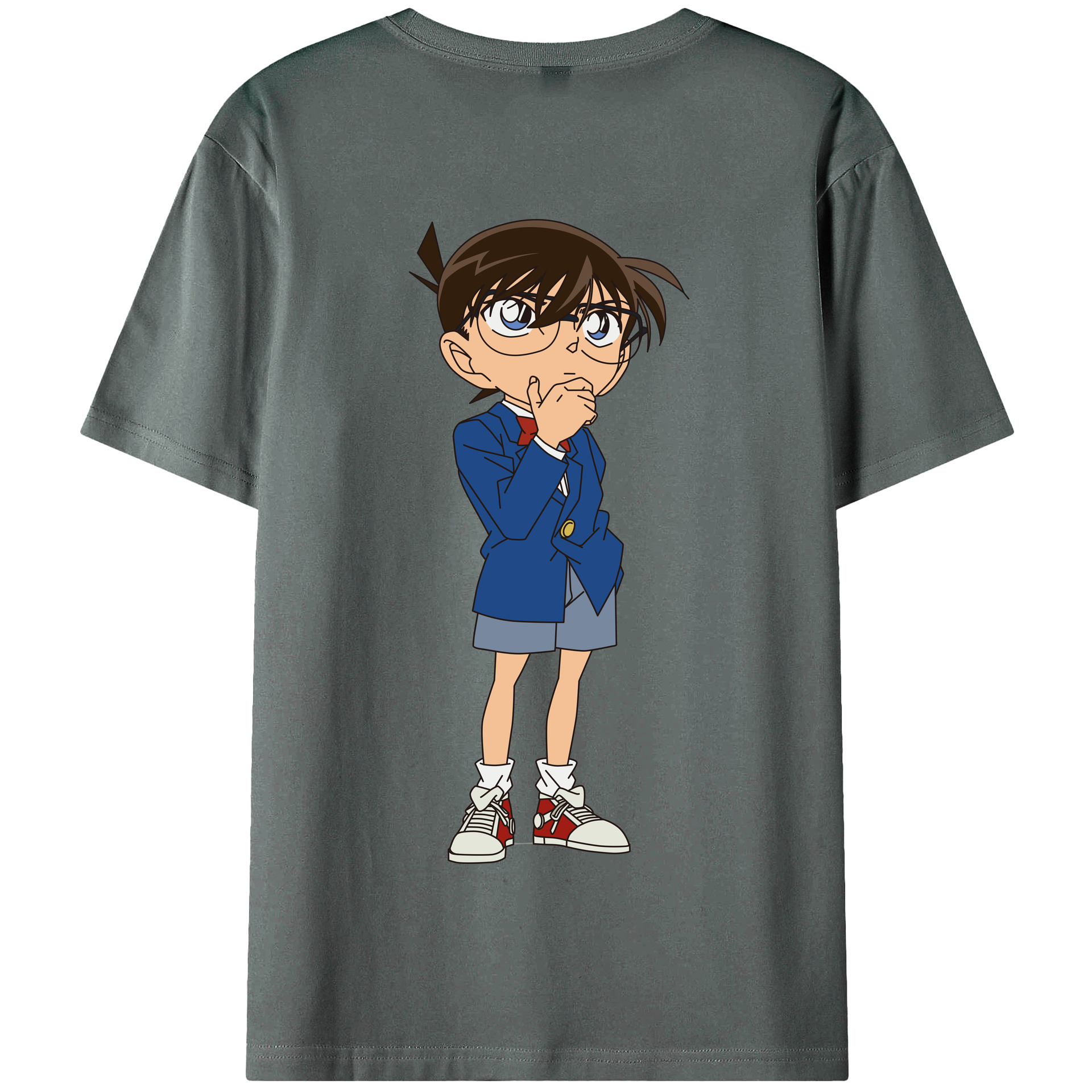 （画像用） 名探偵コナン 江戸川 コナン Detective Conan Conan Edogawa 綿100％半袖Tシャツ（背面プリント）